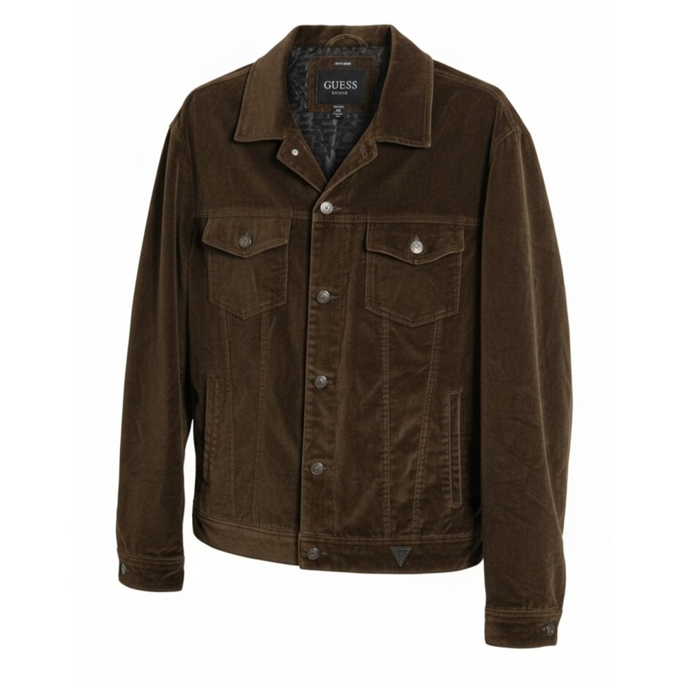 Guess ESPRESSO  Brown Luxe Velveteen dean  Jacket Mens  new‎ , XXL